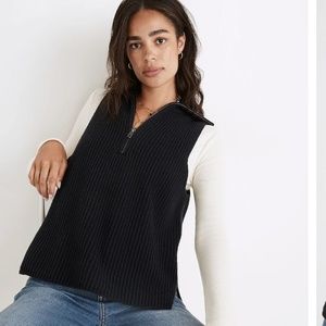 NWT Madewell Sweater Vest Half Zip - Size Large